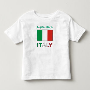 T-shirt Pour Les Tous Petits Italie Drapeau italien Personnalisation verte