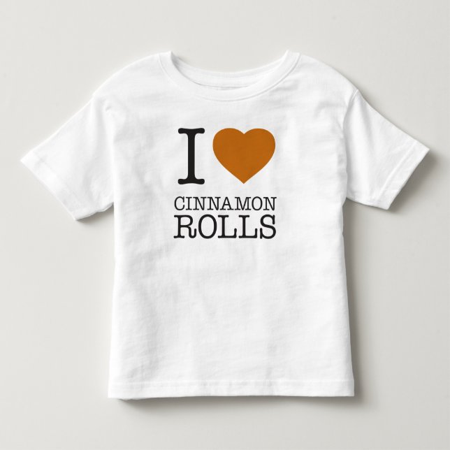 T-SHIRT POUR LES TOUS PETITS J'ADORE LES ROULEAUX DE CINNAMON (Devant)