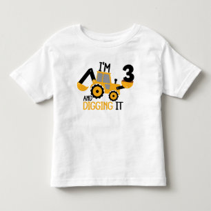 T-shirt Pour Les Tous Petits J'ai 3 ans et creuser la construction