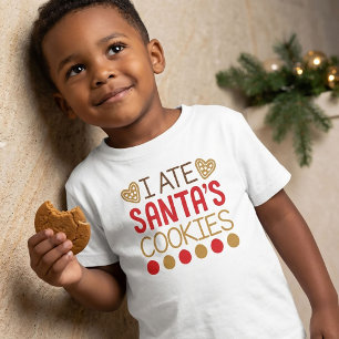 T-shirt Pour Les Tous Petits J'ai Mangé Les Cookies De Noël Du Père Noël