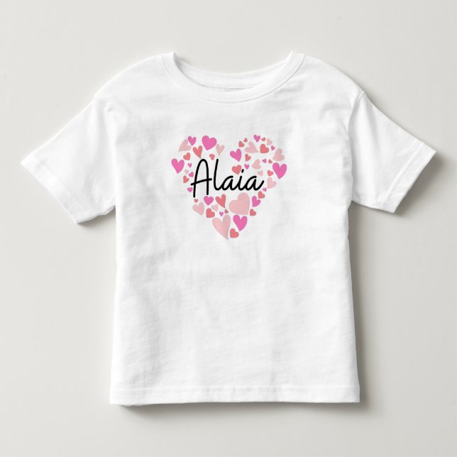 T-shirt Pour Les Tous Petits J'aime Alaia - coeurs pour Alaia (Devant)