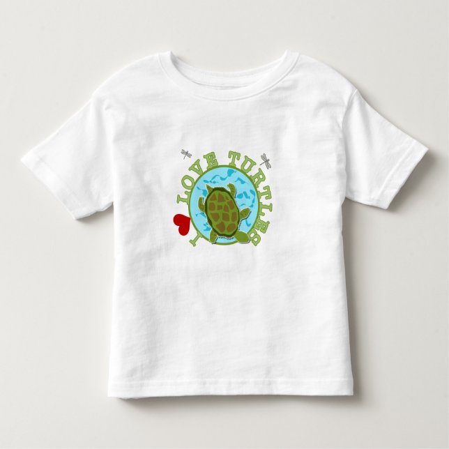 T-shirt Pour Les Tous Petits J'aime des tortues (Devant)
