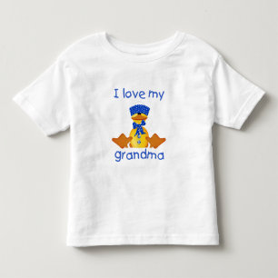 T-shirt Pour Les Tous Petits J'aime ma grand-mère (garçon canard)