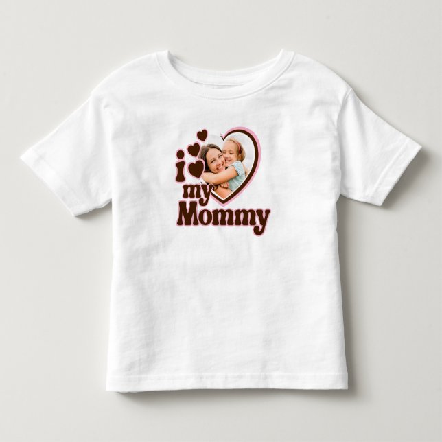 T-shirt Pour Les Tous Petits J'Aime Ma Maman Rose Photo Brown (Devant)