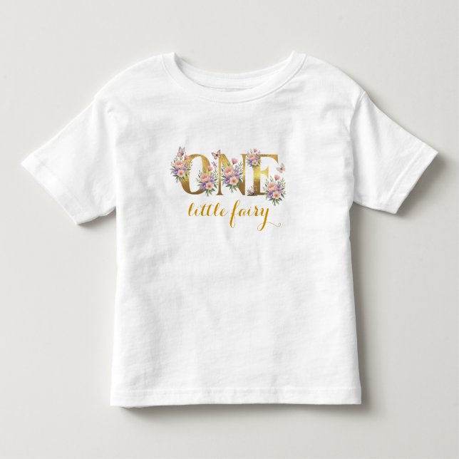 T-shirt Pour Les Tous Petits Jardin de fées Whimsical 1er anniversaire (Devant)