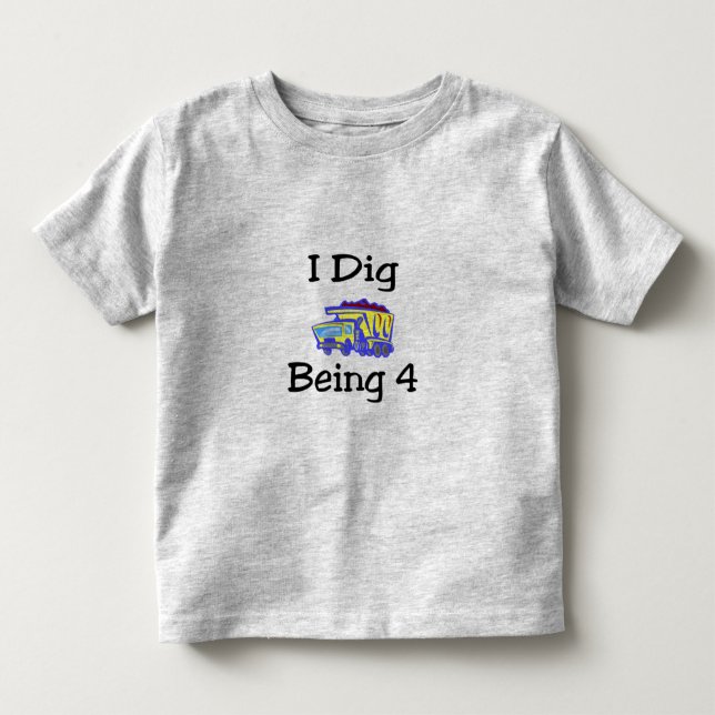 T-shirt Pour Les Tous Petits Je creuse être 4 (Devant)