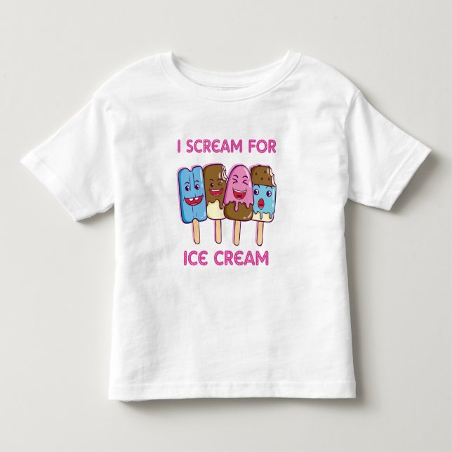 T-shirt Pour Les Tous Petits Je crie pour la glace (Devant)
