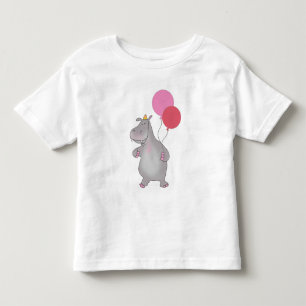 T-shirt Pour Les Tous Petits Je suis Deux Hippopotame avec Ballons