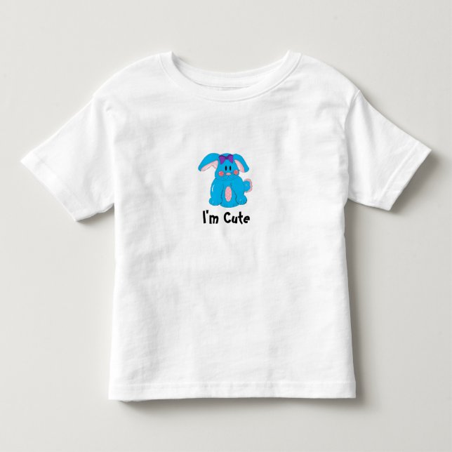 T-shirt Pour Les Tous Petits Je suis mignon lapin bleu (Devant)