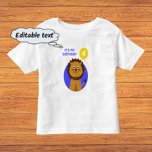 T-shirt Pour Les Tous Petits Je suis quatre lion souriant