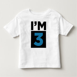 T-shirt Pour Les Tous Petits Je suis trois Chemise Bleue Troisième anniversaire