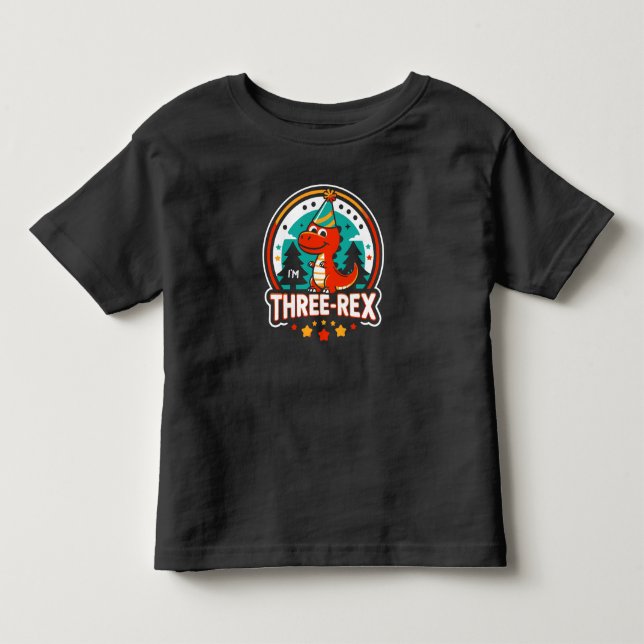 T-shirt Pour Les Tous Petits Je suis trois Rex Cute Dinosaur pour la 3ème fille (Devant)
