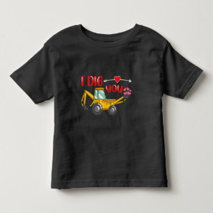 T-shirt Pour Les Tous Petits Je t'ai creusé Backhoe Valentine