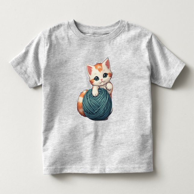 T-shirt Pour Les Tous Petits Jeu de fils - chaton (Devant)