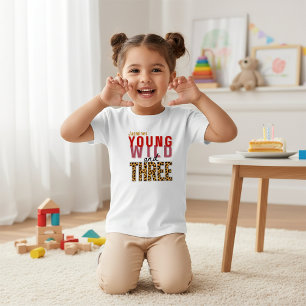 T-shirt Pour Les Tous Petits Jeune Sauvage et Trois Anniversaire Tropical