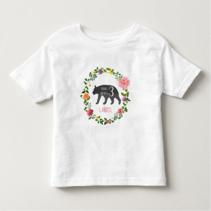 T-shirt Pour Les Tous Petits Jeune sauvage et trois ours Fleurs sauvages Annive