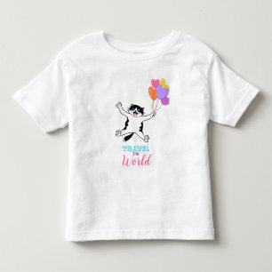 T-shirt Pour Les Tous Petits Joli Chat Voyage Le Monde