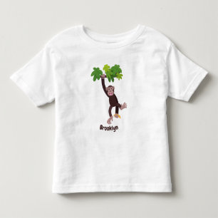 T-shirt Pour Les Tous Petits Joli chimpanzé dans la jungle suspendu dessin anim