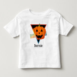 T-shirt Pour Les Tous Petits Joli Citrouille Rétro Jack O Lantern Nom Halloween