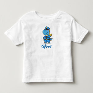 T-shirt Pour Les Tous Petits Joli dinosaure policier de dessin animé