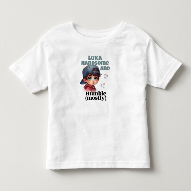 T-shirt Pour Les Tous Petits Joli Garçon Beau Et Humble (Devant)