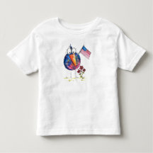 Joli oiseau fantaisiste patriotique avec drapeau