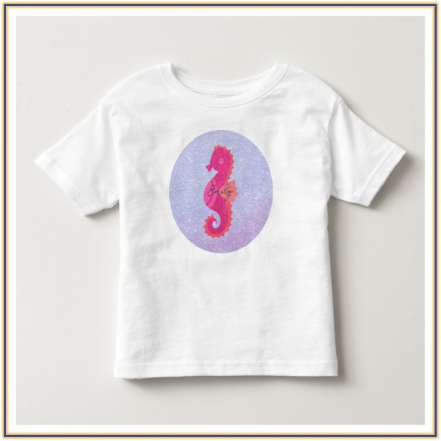 T-shirt Pour Les Tous Petits Joli Petit Hippocampe Rose (Créateur téléchargé)