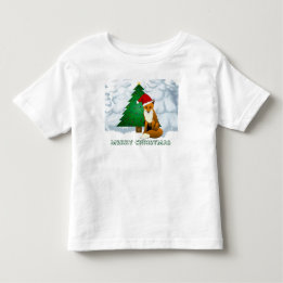 T-shirt Pour Les Tous Petits Joli renard de Noël Sweatshirt polaire