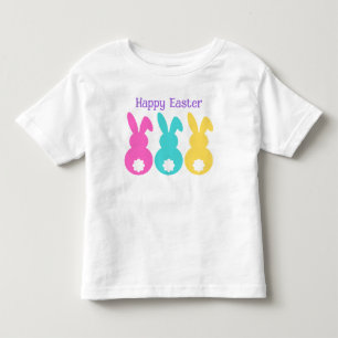 T-shirt Pour Les Tous Petits Jolie Aqua Jaune Rabbits 1ère Pâques