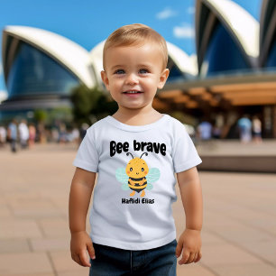 T-shirt Pour Les Tous Petits Jolie conception "Bee brave" avec nom personnel