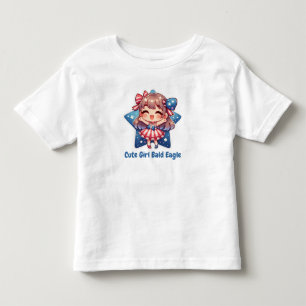 T-shirt Pour Les Tous Petits Jolie Patriote – Bébé Aigle Chauve avec Nœud pour 