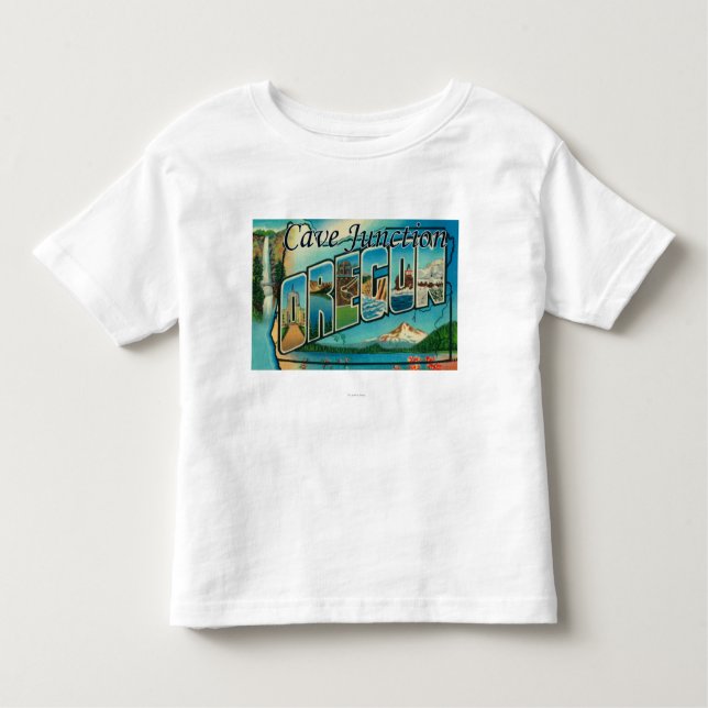 T-shirt Pour Les Tous Petits Jonction de caverne, Orégon - grandes scènes de (Devant)