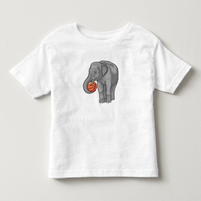 T-shirt Pour Les Tous Petits Joueur de basket-ball éléphant (Devant)