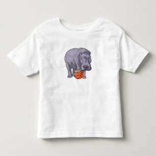 T-shirt Pour Les Tous Petits Joueur de basket-ball hippo