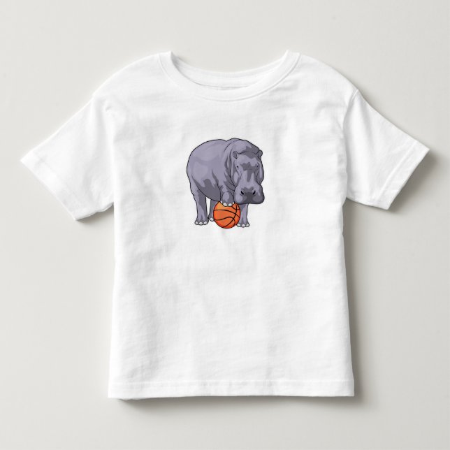 T-shirt Pour Les Tous Petits Joueur de basket-ball hippo (Devant)
