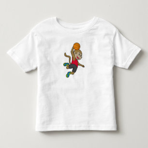 T-shirt Pour Les Tous Petits Joueur de basket-ball singe