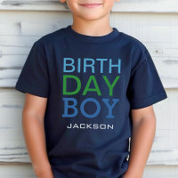 Jour d'anniversaire moderne Garçon Marine Bleu Nom