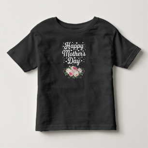 T-shirt Pour Les Tous Petits Joyeuse fête des Mères Maman fleur Maman grand-mèr