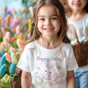 T-shirt Pour Les Tous Petits Joyeuses Pâques Design de printemps - Lapin de Pâq