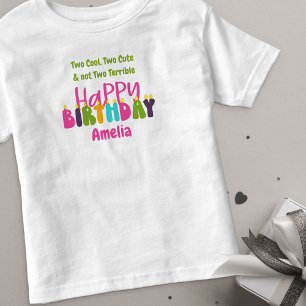T-shirt Pour Les Tous Petits Joyeux 2e anniversaire, jour merveilleux, bougies