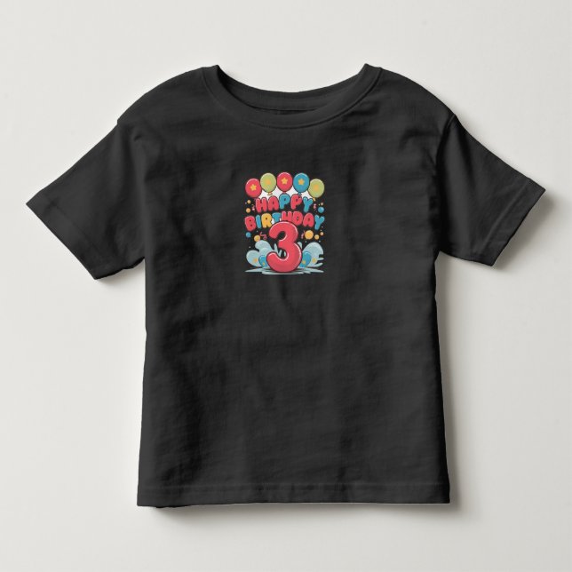 T-shirt Pour Les Tous Petits Joyeux anniversaire 3 cadeau pour  (Devant)