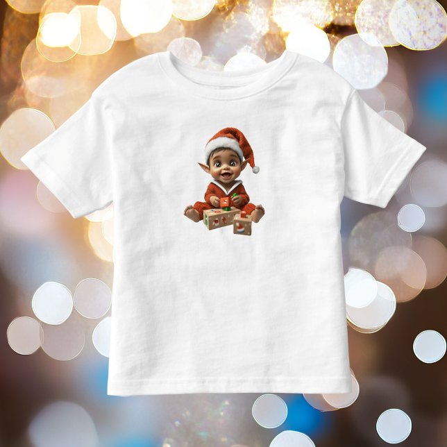 T-shirt Pour Les Tous Petits Joyeux bébé Noël Elf Toddler's Tee (Créateur téléchargé)