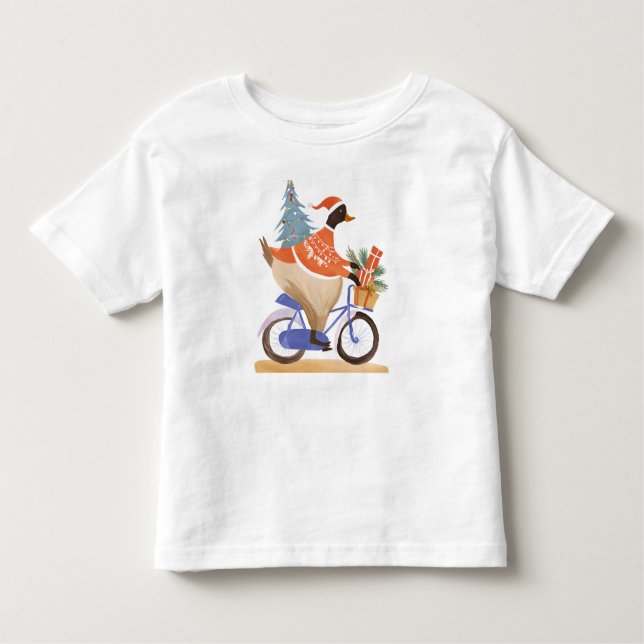 T-shirt Pour Les Tous Petits Joyeux canard de Noël (Devant)