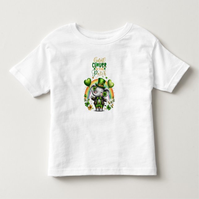T-shirt Pour Les Tous Petits Joyeux éléphant de la Saint Patrick (Devant)