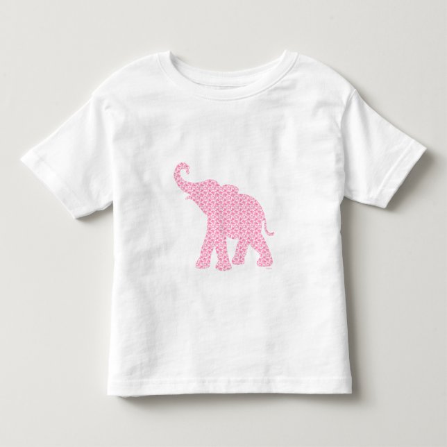 T-shirt Pour Les Tous Petits Joyeux Eléphant Rose Art Motif mou (Devant)