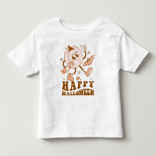 T-shirt Pour Les Tous Petits Joyeux Halloween Citrouille de points de Polka ré
