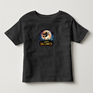 T-shirt Pour Les Tous Petits Joyeux Halloween - Sorcière en vol Broom Toddler T