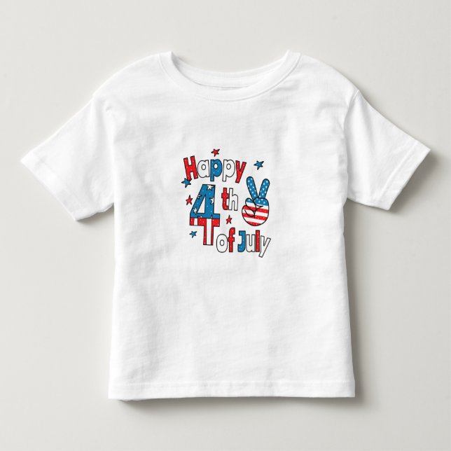 T-shirt Pour Les Tous Petits Joyeux Jour de l'Indépendance 4 juillet (Devant)
