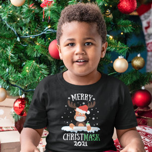 T-shirt Pour Les Tous Petits Joyeux Noël 2021 masque de renne désinfectant