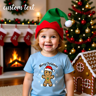 T-shirt Pour Les Tous Petits Joyeux Noël - garçon en pain d'épice